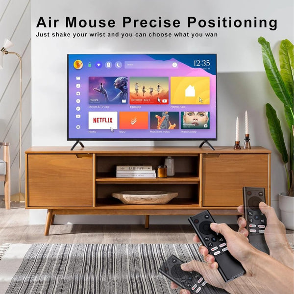 Voice remote with mini keyboard 2.4GHz air mouse and voice control Black for Android TV and Smart TV Qatar