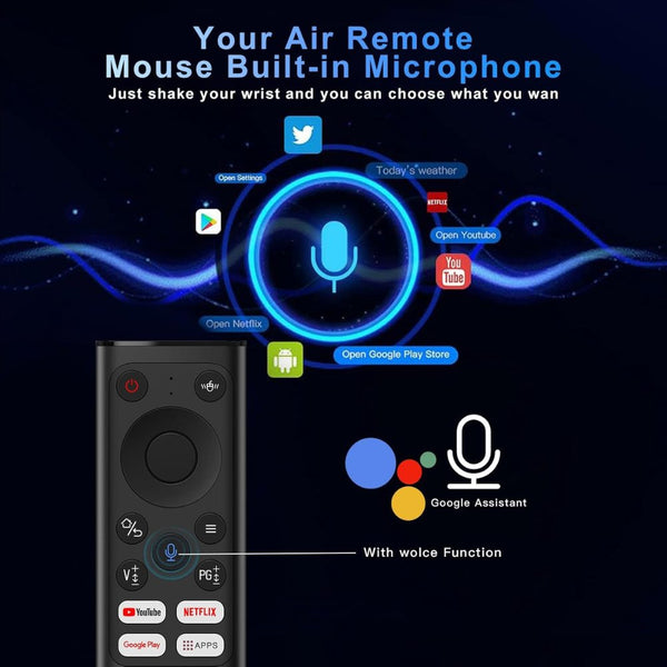 Voice remote with mini keyboard 2.4GHz air mouse and voice control Black for Android TV and Smart TV Qatar