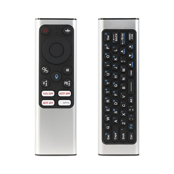 Voice remote with mini keyboard 2.4GHz air mouse and voice control Silver for Android TV and Smart TV Qatar