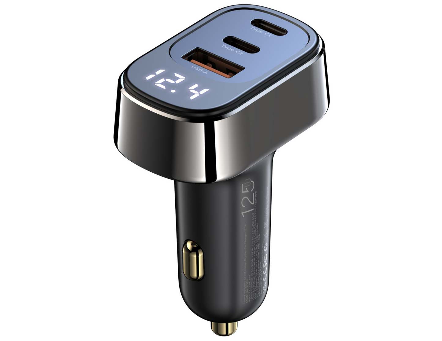 Vyvylabs Rapid Energy Car Charger 125W with A+2C ports.