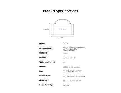 Vyvylabs P1 40000mAh 100W outdoor power bank IP67 Qatar