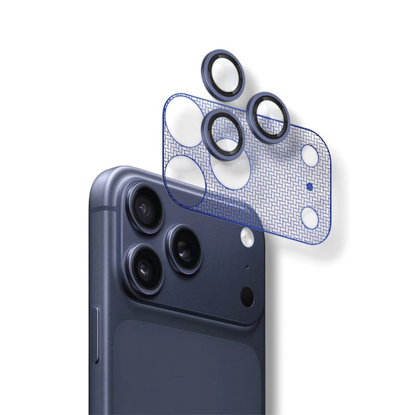 Wizard AR camera protector set with 9H AR glass for iPhone 17 Pro Max Blue Qatar