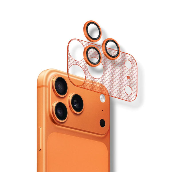 Wizard AR camera protector set with 9H AR glass for iPhone 17 Pro Max Orange Qatar
