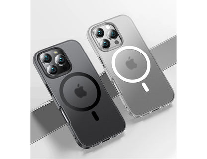 Wizard ARMOR CASE for iPhone 17 Pro / Pro Max / Air, frosted transparent MagSafe case with airbag shock protection, raised lens/screen bezels, Starlight and Black color options, at Thabthaba Store Qatar