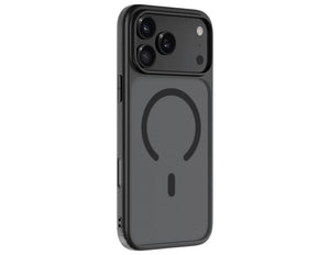 Wizard ARMOR CASE for iPhone 17 Pro / Pro Max / Air, frosted transparent MagSafe case with airbag shock protection, raised lens/screen bezels, Starlight and Black color options, at Thabthaba Store Qatar