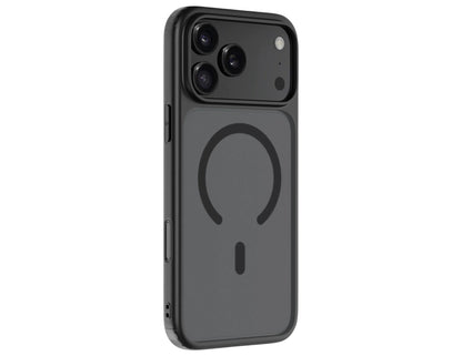 Wizard ARMOR CASE for iPhone 17 Pro / Pro Max / Air, frosted transparent MagSafe case with airbag shock protection, raised lens/screen bezels, Starlight and Black color options, at Thabthaba Store Qatar