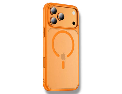 Wizard ARMOR CASE for iPhone 17 Pro / Pro Max / Air, frosted transparent MagSafe case with airbag shock protection, raised lens/screen bezels, Starlight and Black color options, at Thabthaba Store Qatar