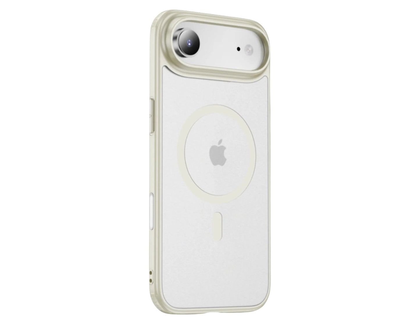 Wizard ARMOR CASE for iPhone 17 Pro / Pro Max / Air, frosted transparent MagSafe case with airbag shock protection, raised lens/screen bezels, Starlight and Black color options, at Thabthaba Store Qatar