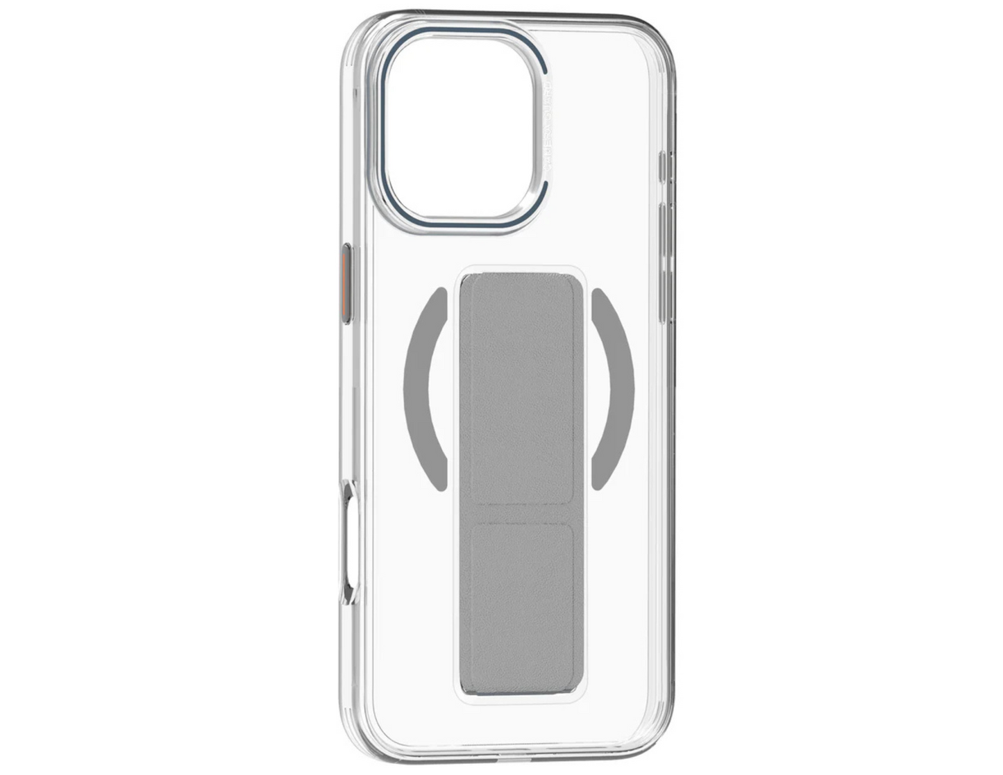 Wizard Aventa Clear Case for iPhone 16 Pro Max in Gray with MagCharge compatibility.