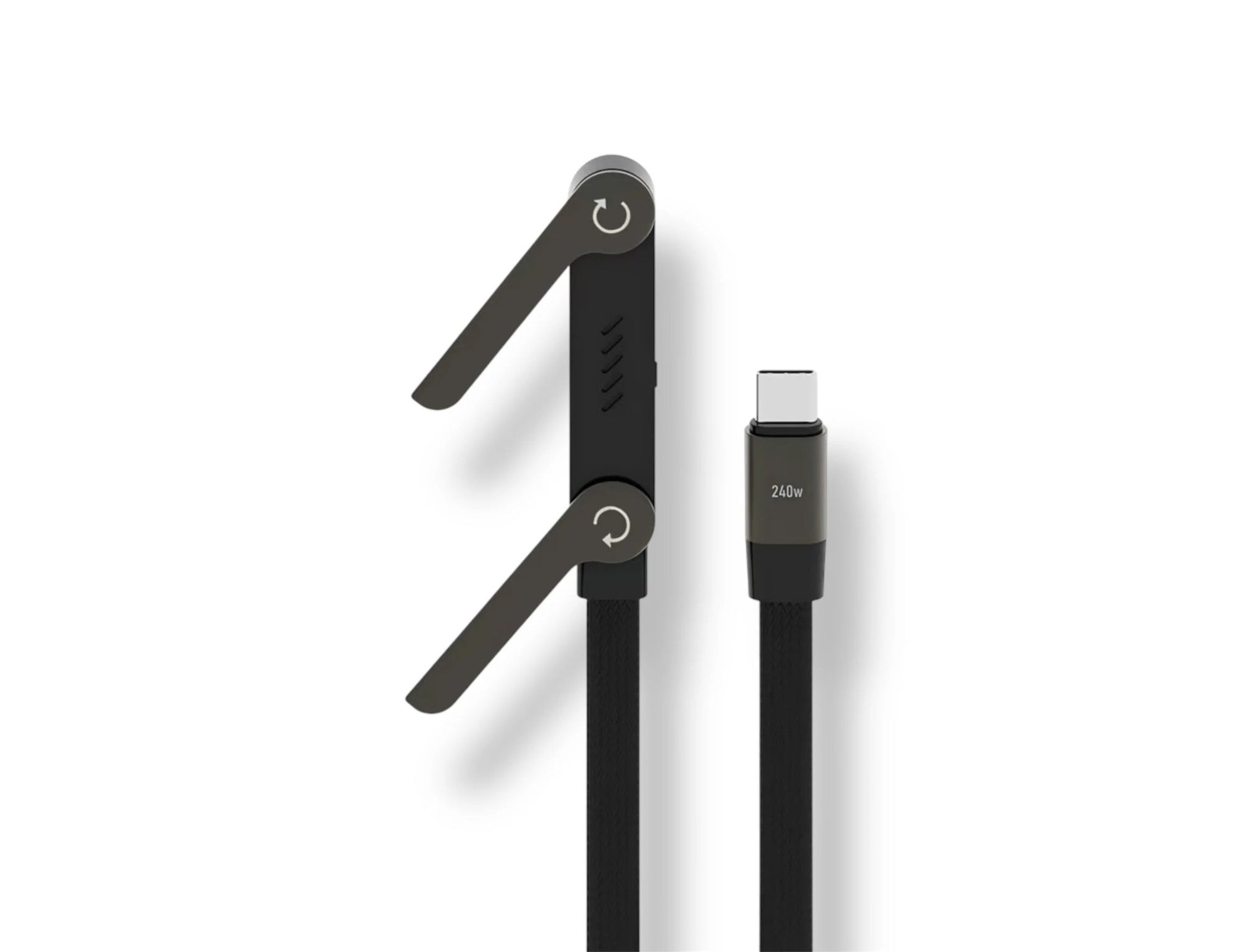 Wizard C240 Folding Stand Type-C 240W cable with phone stand at Thabthaba Store Qatar.