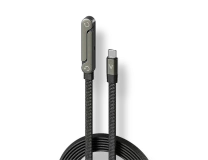 Wizard C240 Folding Stand Type-C 240W cable with phone stand at Thabthaba Store Qatar.