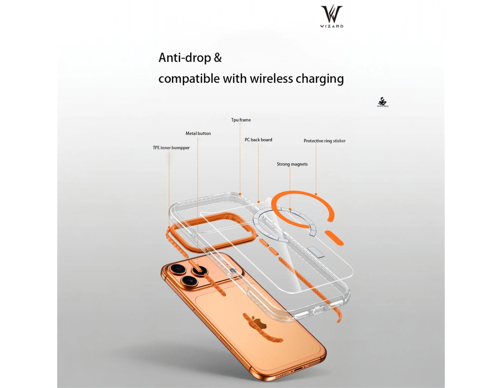 Wizard Impact Mag Case for iPhone 17 Pro with MagSafe and raised bezels at Thabthaba Store Qatar.