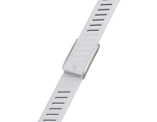 Wizard Silicone Band for Whoop One and Peak 5.0, premium sweat-resistant sport strap, adjustable fit, shown in Starlight and Light Grey, at Thabthaba Store Qatar