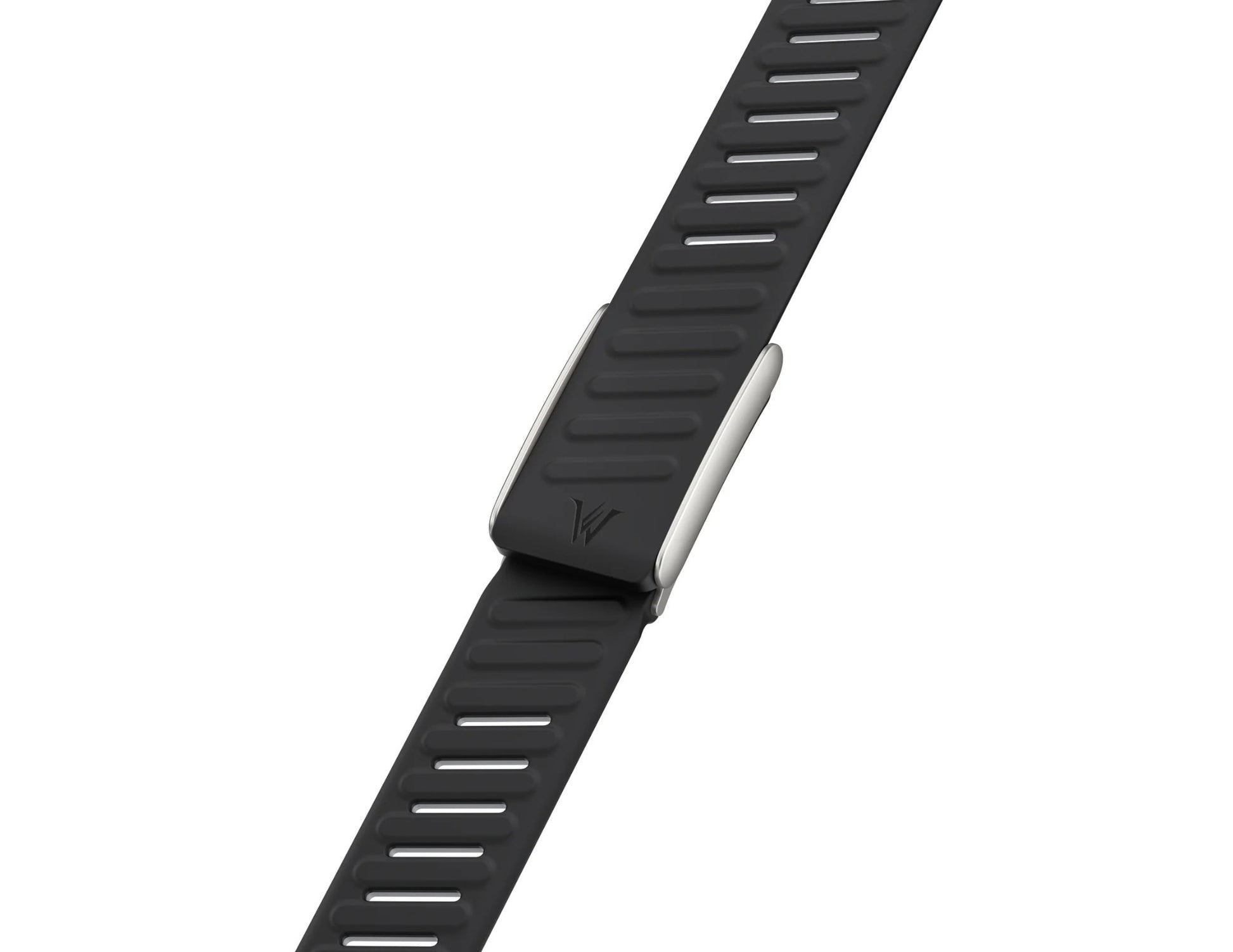 Black Wizard Silicone Band for Whoop One and Peak 5.0, premium sweat-resistant sport strap, adjustable fit, shown in Starlight and Light Grey, at Thabthaba Store Qatar on a white background
