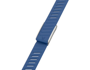 Blue Wizard Silicone Band for Whoop One and Peak 5.0, premium sweat-resistant sport strap, adjustable fit, shown in Starlight and Light Grey, at Thabthaba Store Qatar on a white background