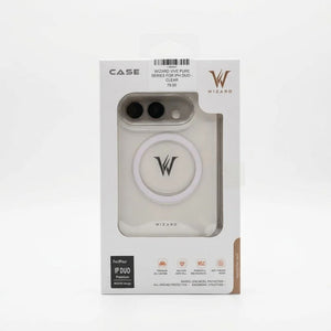Wizard Vive Pure Series clear protective case for iPhone Duo with N52 magnets, raised camera bezel and anti-fingerprint coating in Qatar
