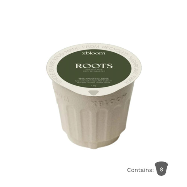 xBloom xPods Roots Colombia Villa Rosita coffee pods with vanilla, cacao, peach, and floral tasting notes in Qatar