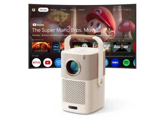 Yaber T2 Plus GTV portable projector with Google TV JBL sound and native 1080P.