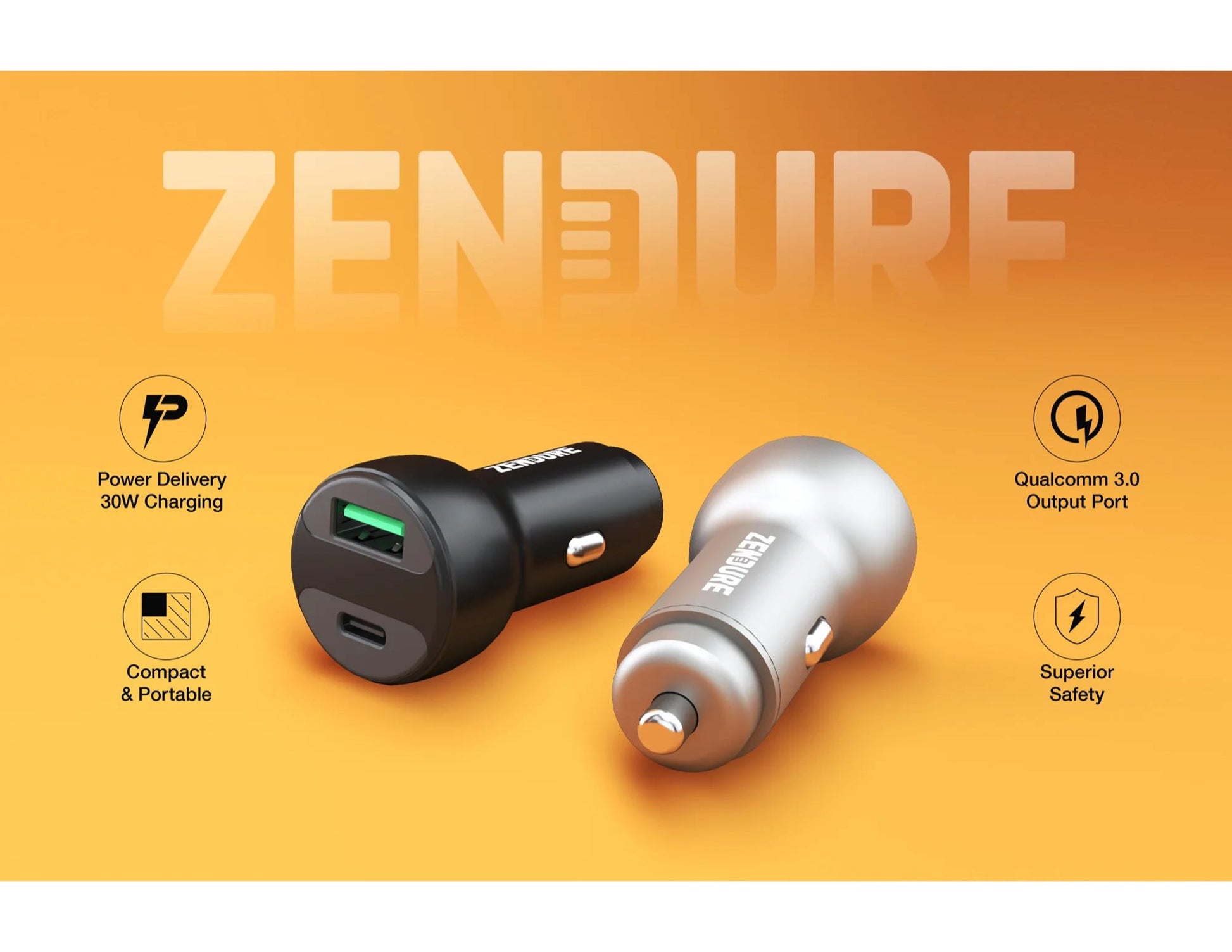Zendure SuperDrive 48W dual-port car charger USB-C QC 3.0 fast charging Qatar